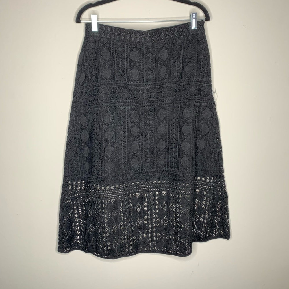 Country Road Black Eyelet Skirt Size 12